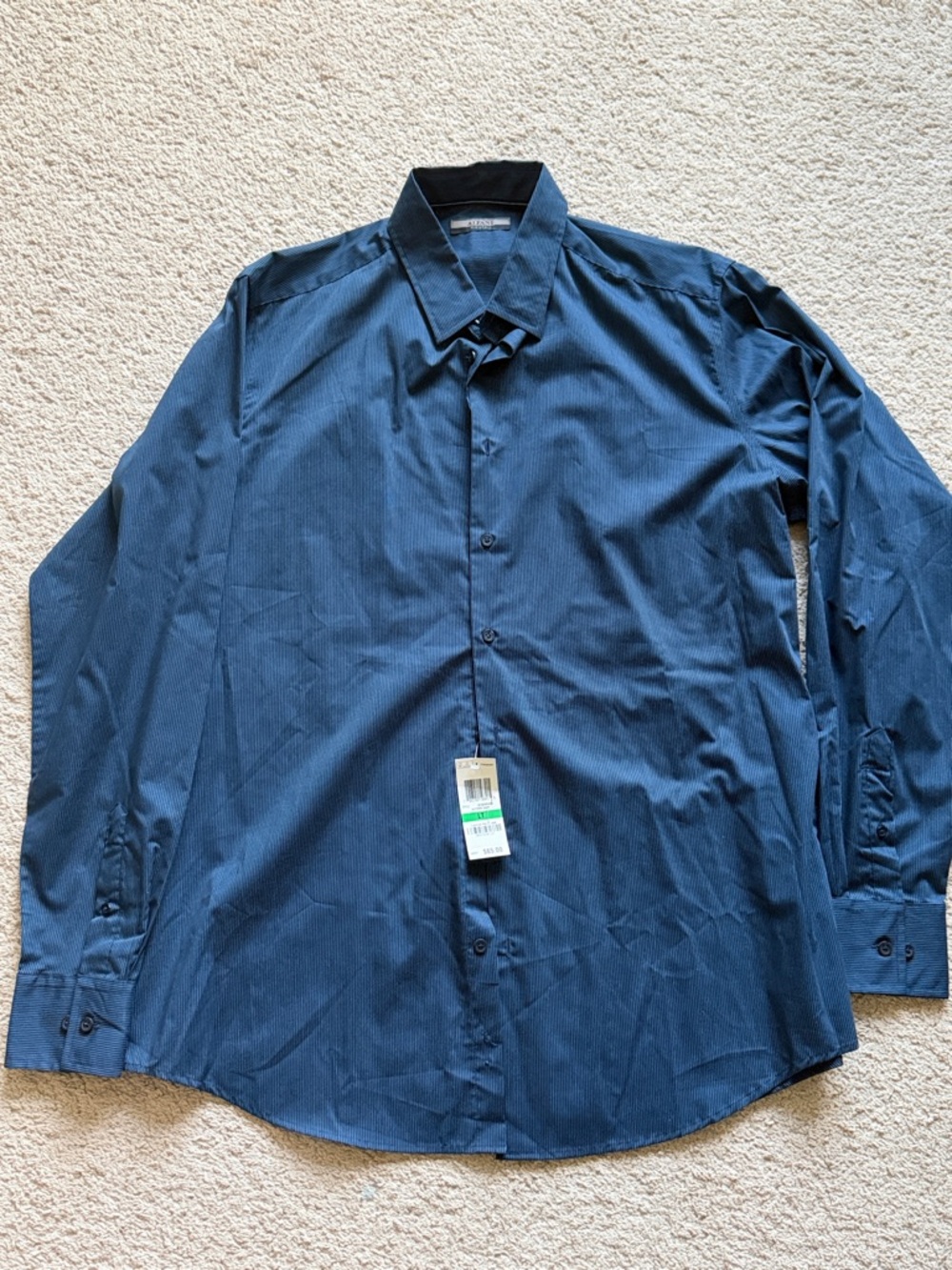 Alfa I Men's Long-Sleeve Button-Up Shirt in Navy